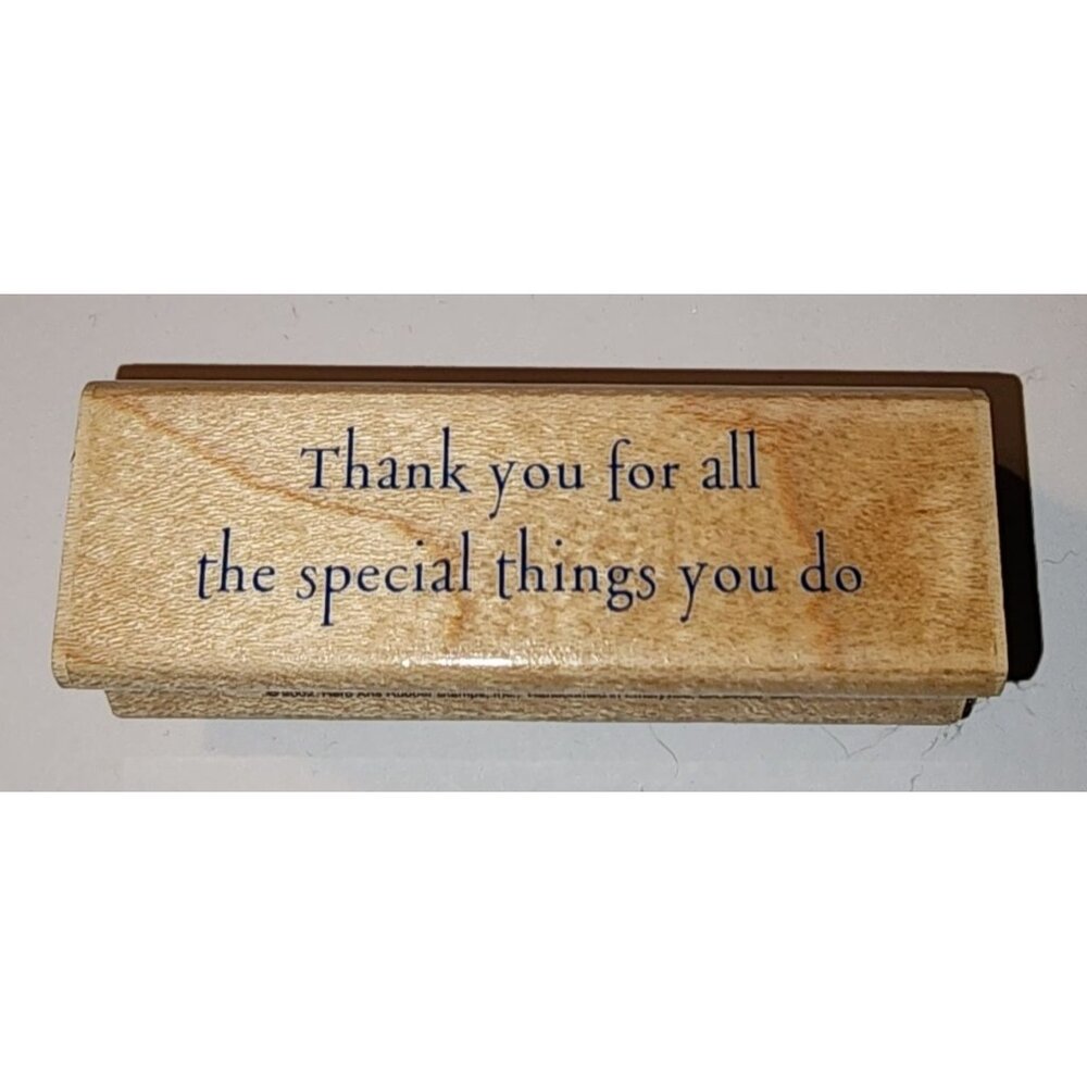 Hero Arts 2002 Wood Mounted Rubber Stamp Thank You For All Special Things You Do
